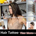 Neueste Vogue Haarschmuck Gold und Silber Flash Wasserdichte temporäre Haar Tattoo Aufkleber für Damen HT3